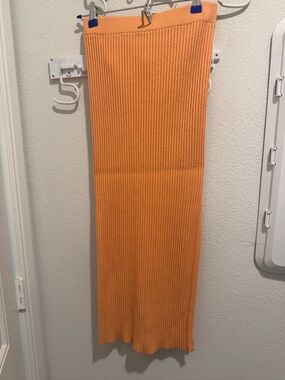 Princess Polly Orange Ribbed Knit Skirt